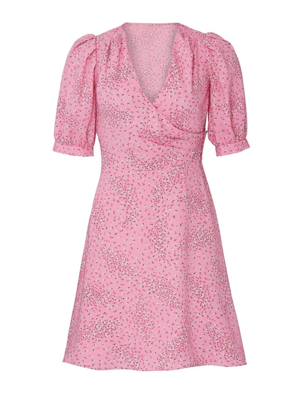 Kate Spade Meadow Faux Wrap Pink Style A-Line Dress SZ 0